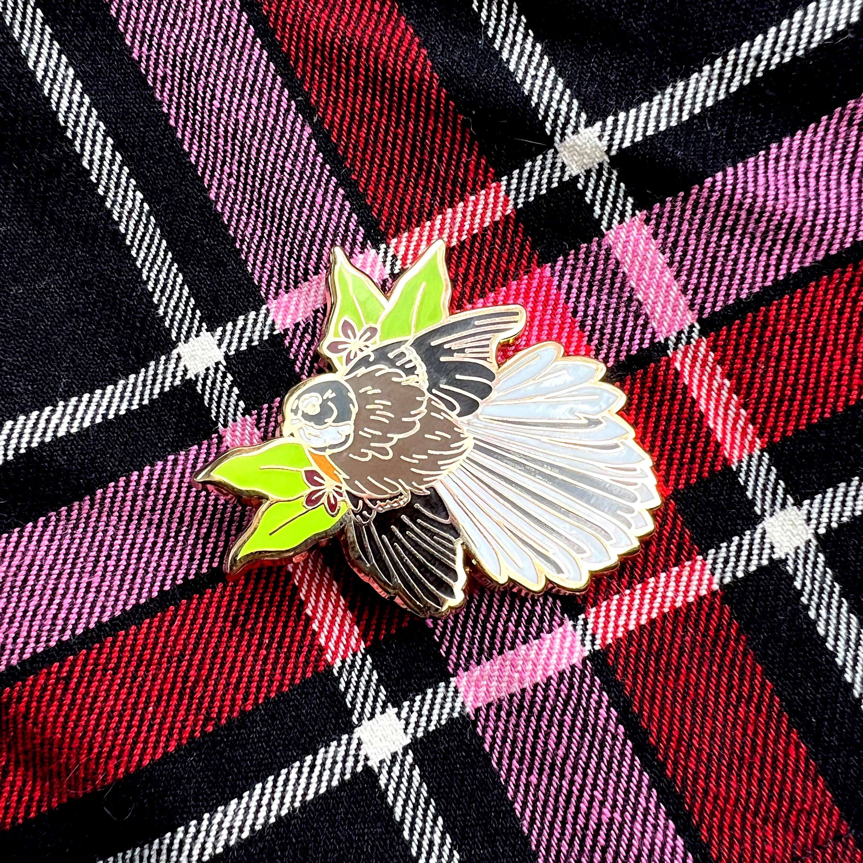 Pīwakawaka Fantail Enamel Pin