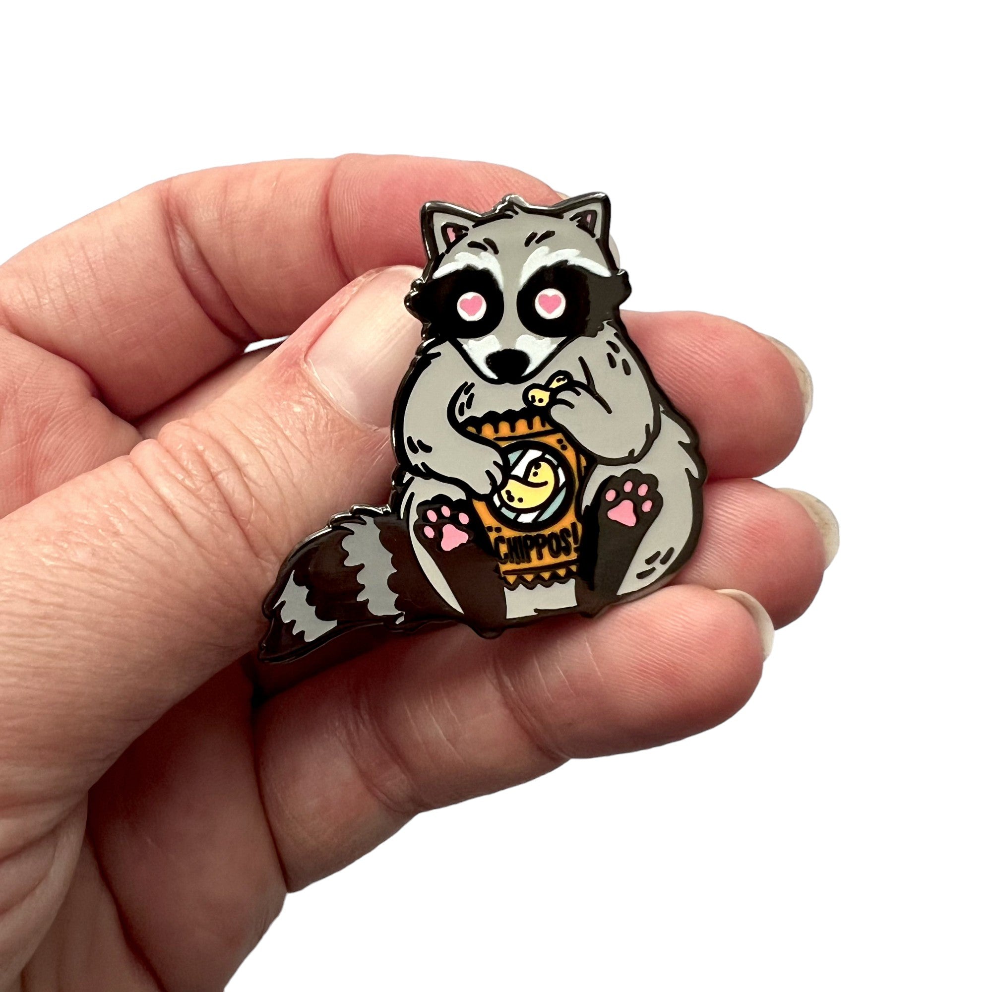 Snacky Boi Raccoon Pin