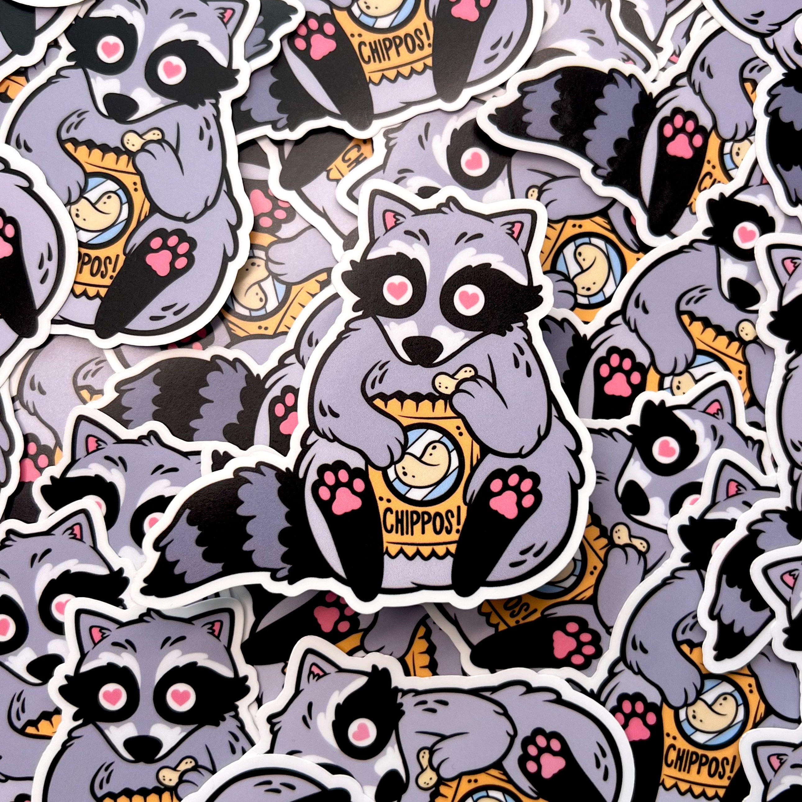 Snacky Boi Raccoon Sticker