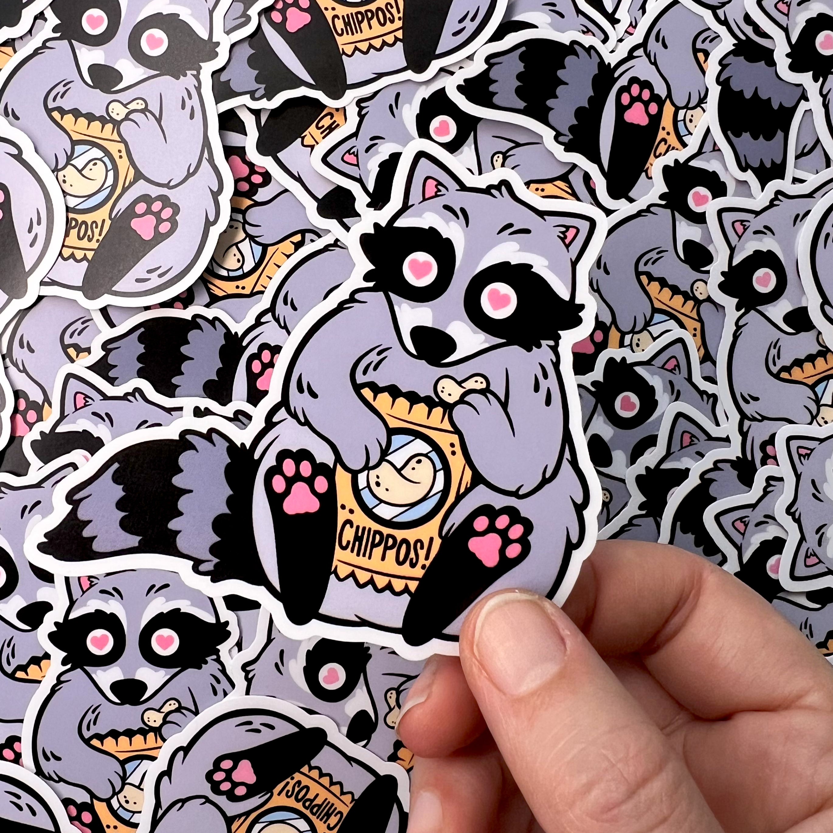 Snacky Boi Raccoon Sticker