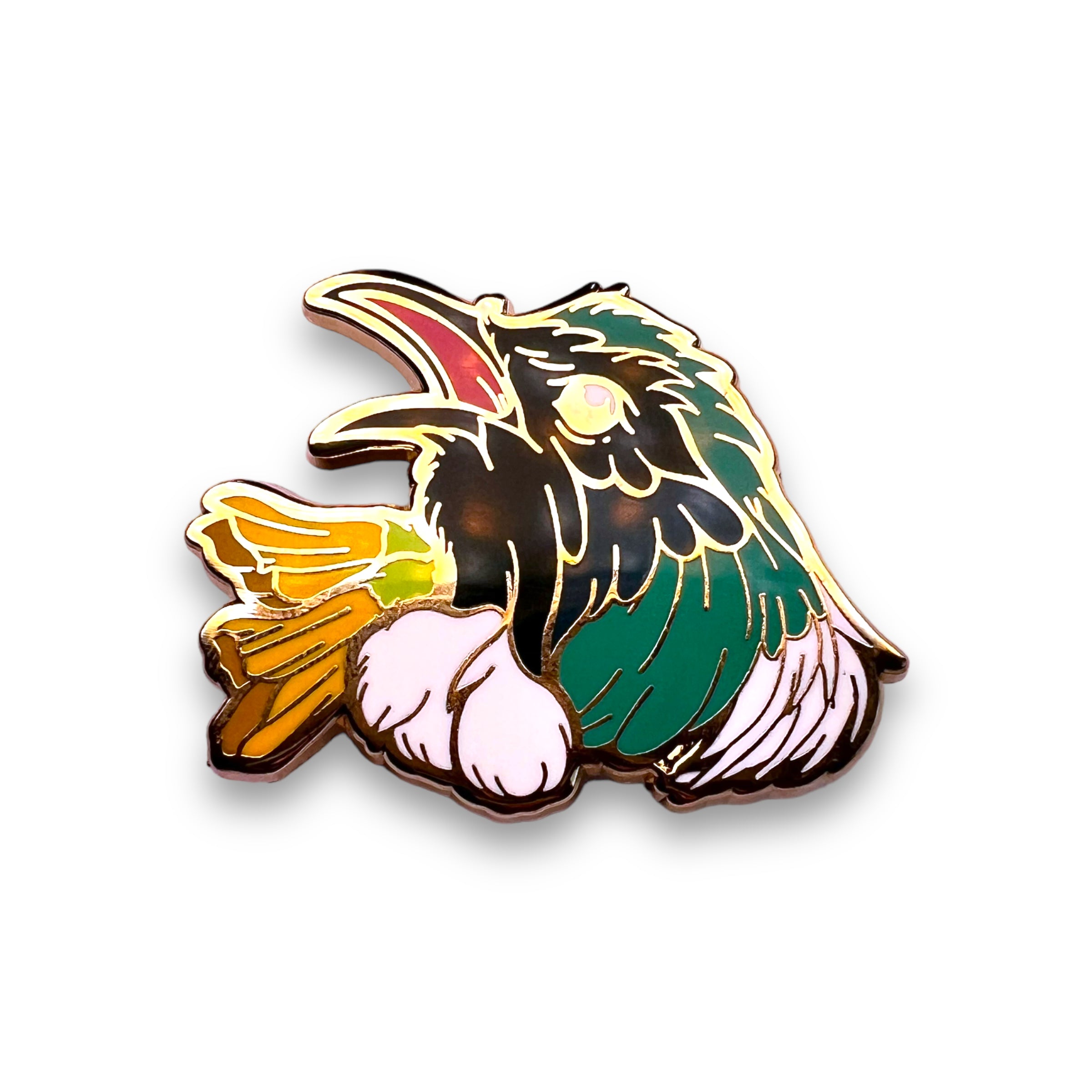 Tūī and Kōwhai Enamel Pin