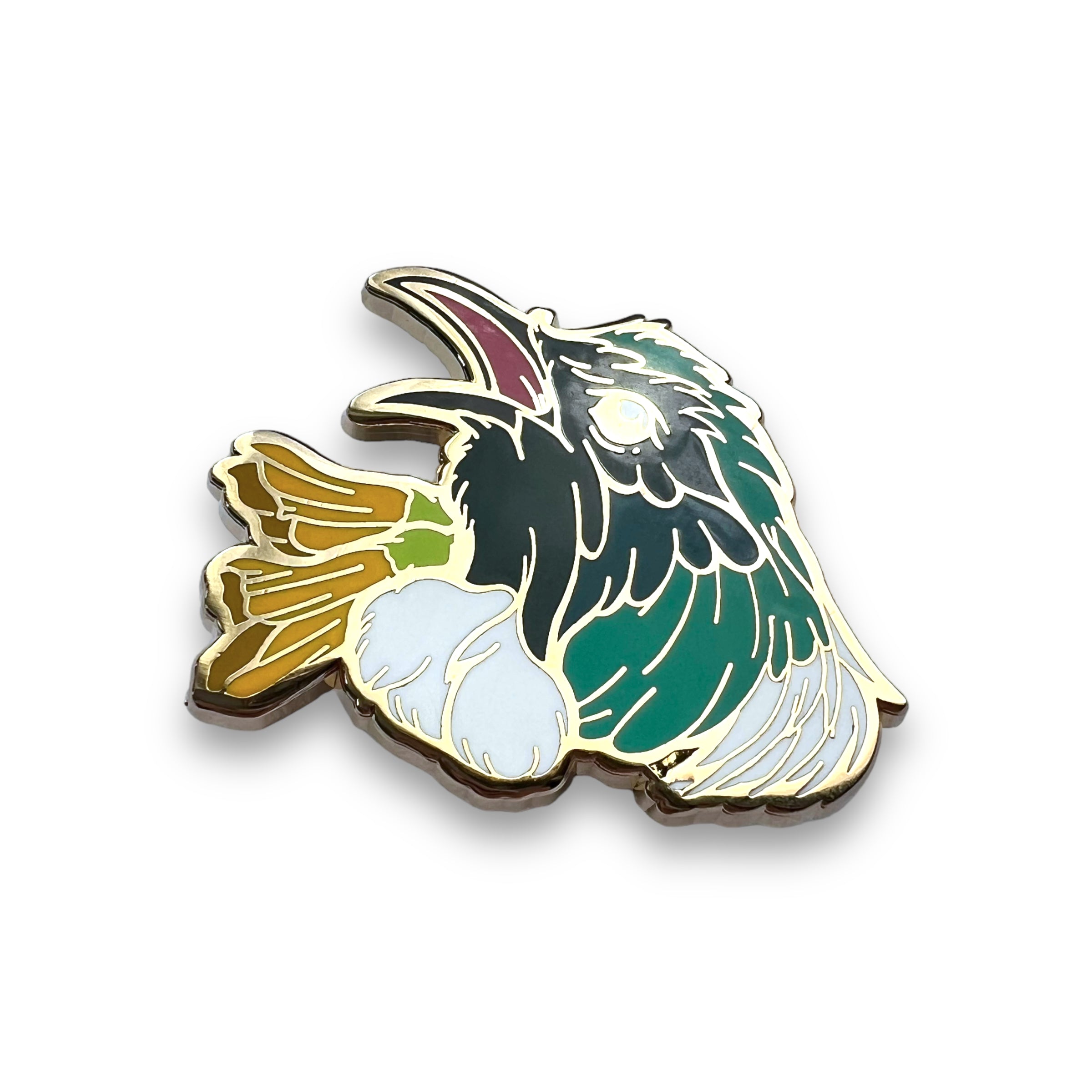 Tūī and Kōwhai Enamel Pin