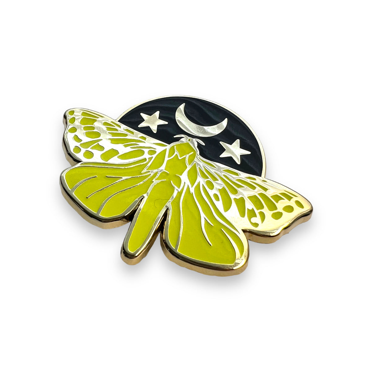 Glow-in-the-Dark Pūriri Moth Enamel Brooch