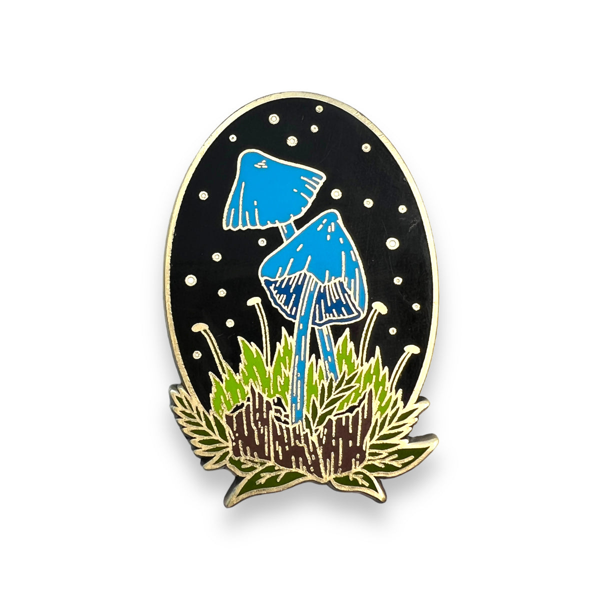 Werewere-Kokako Blue Mushroom Enamel Pin