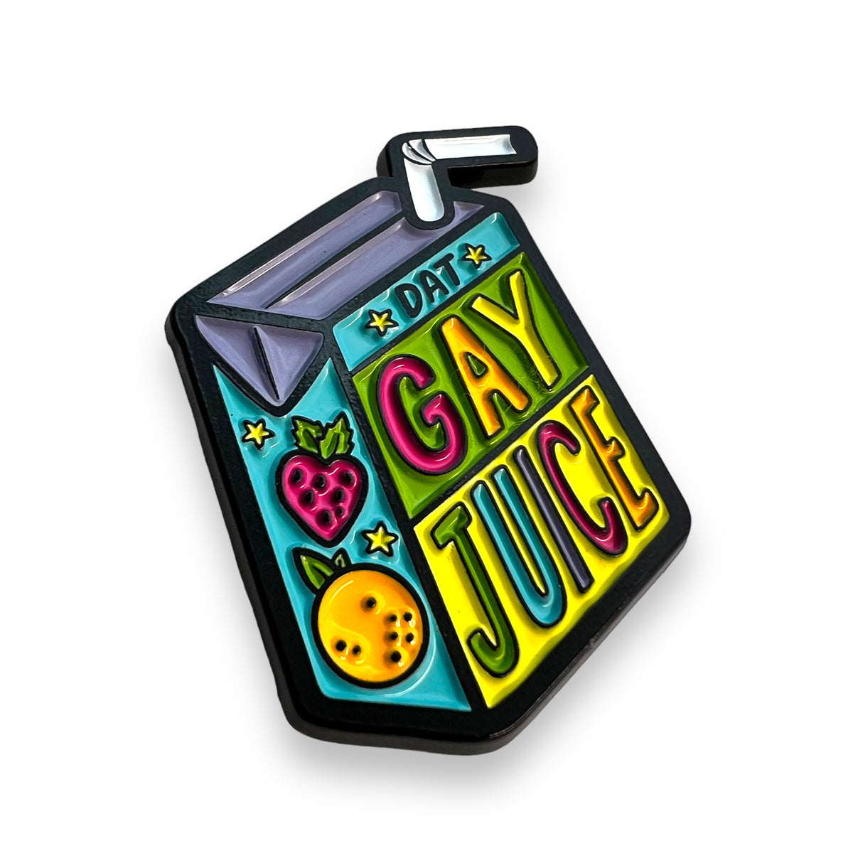 Dat Gay Juice Box Pride Enamel Pin