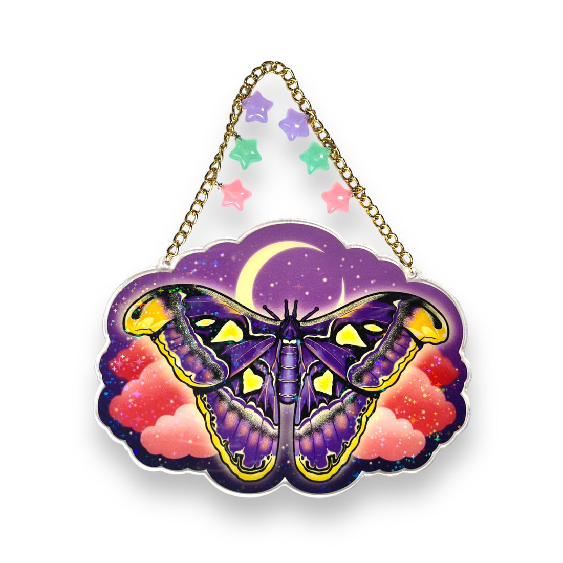 Purple Atlas Moth Acrylic Plaquette