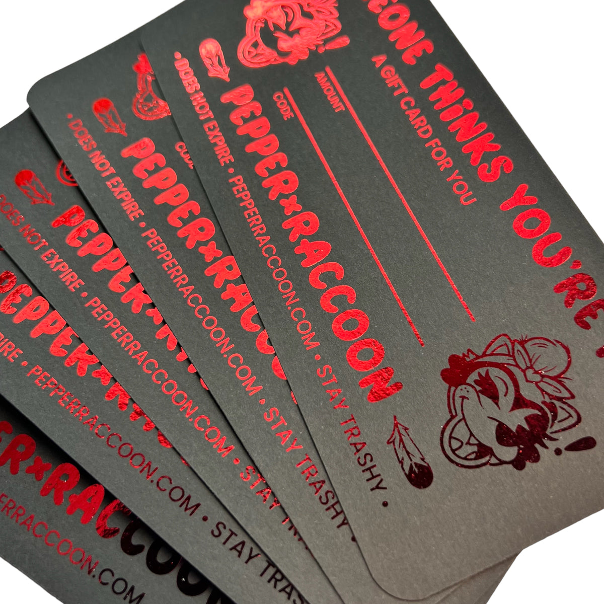 Pepper Raccoon PHYSICAL Gift Card