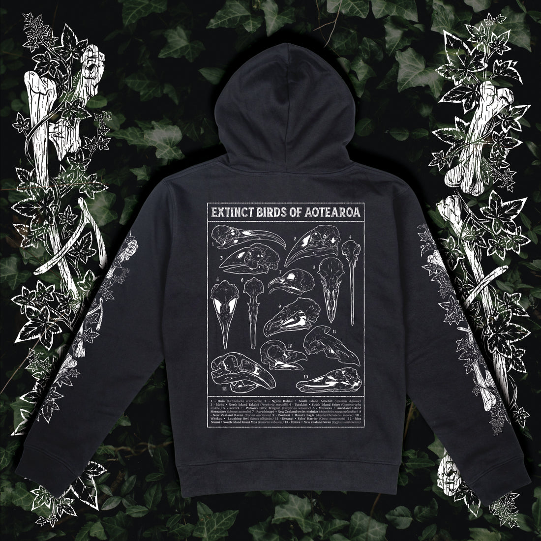 Aotearoa Aeternum • Extinct Bird Skulls Hoodie