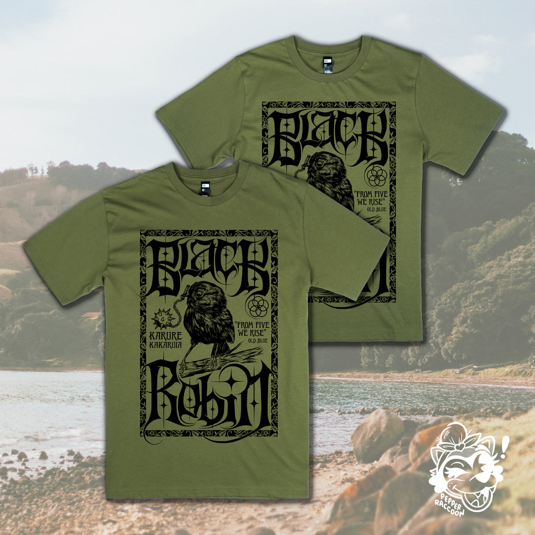 PRE-ORDER Black Robin T-Shirt • Bird Of The Year • Karure/Kakaruia
