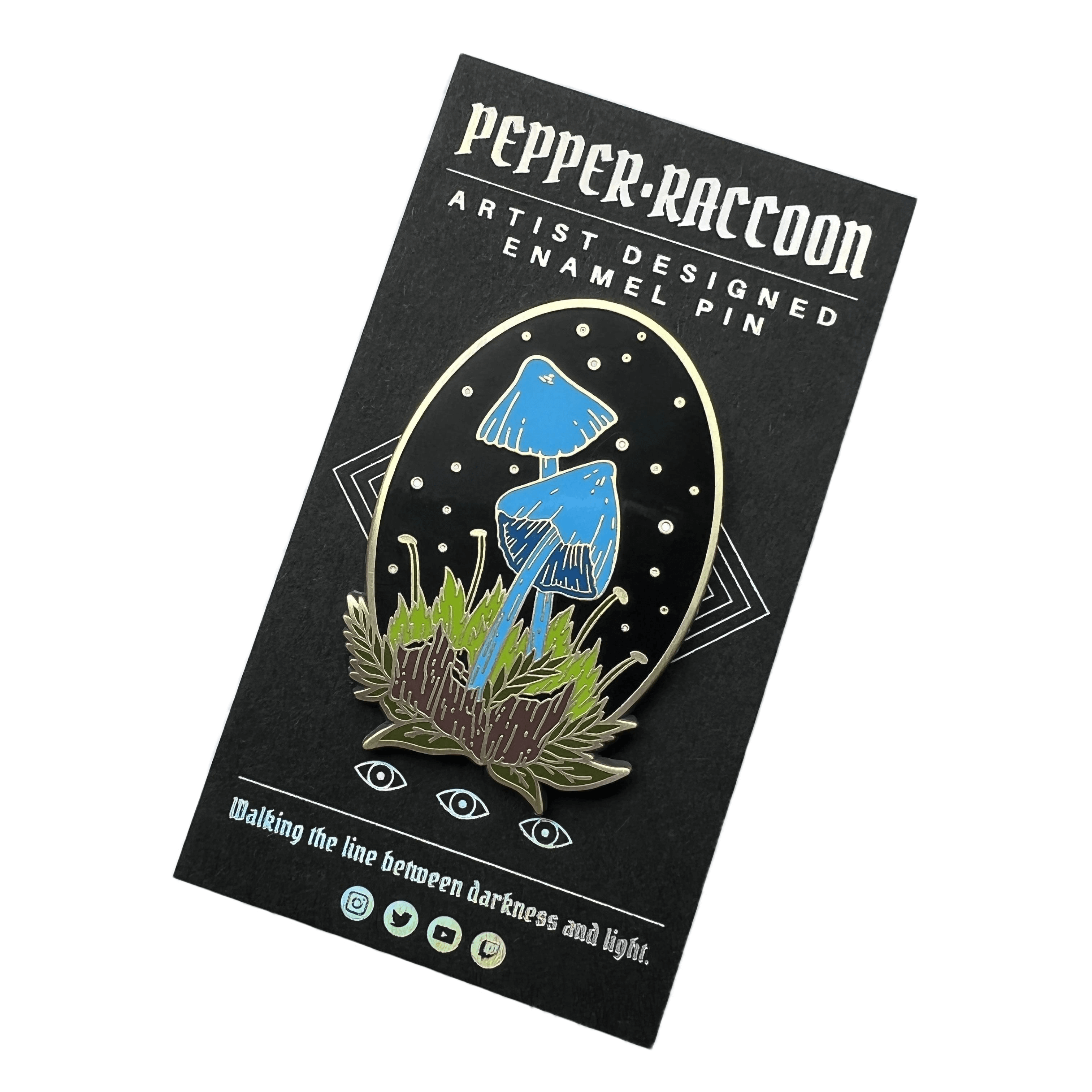 Werewere-Kokako Blue Mushroom Enamel Pin
