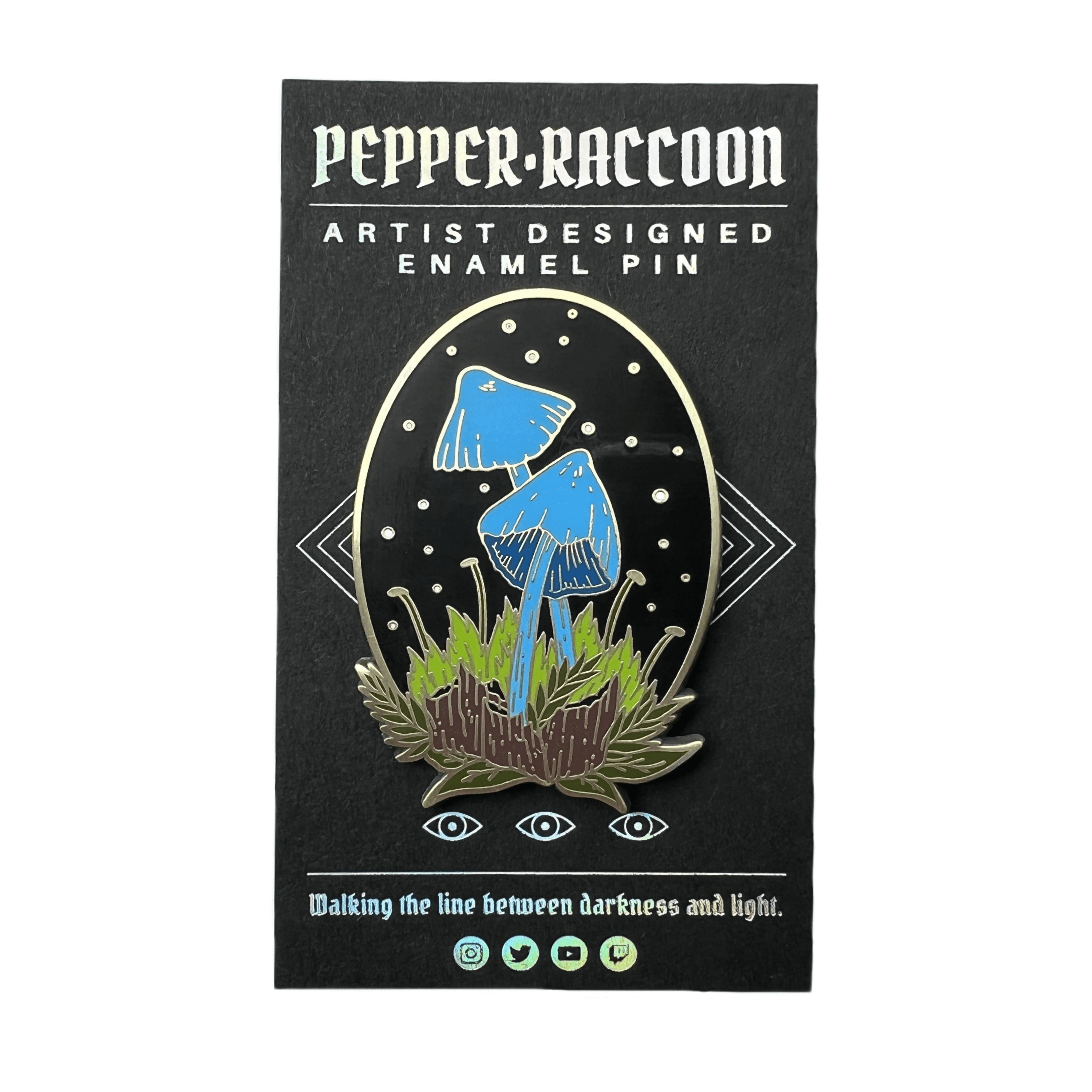Werewere-Kokako Blue Mushroom Enamel Pin