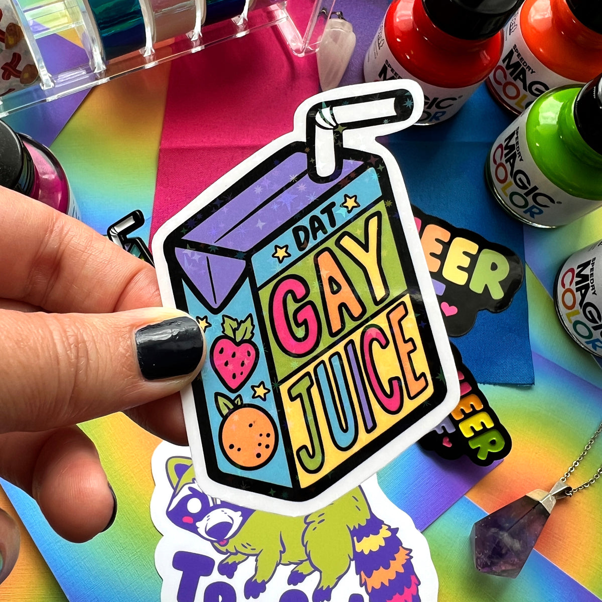 Dat Gay Juice Holo Sparkle Sticker