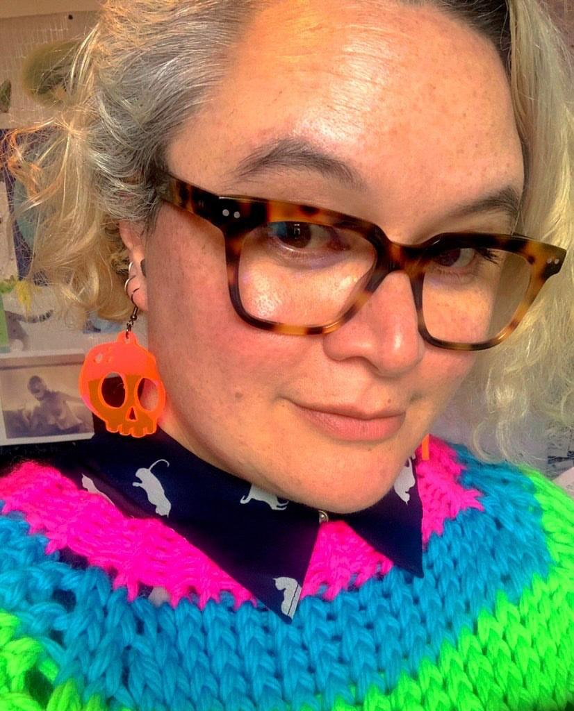 Spooky Skull Acrylic Earrings