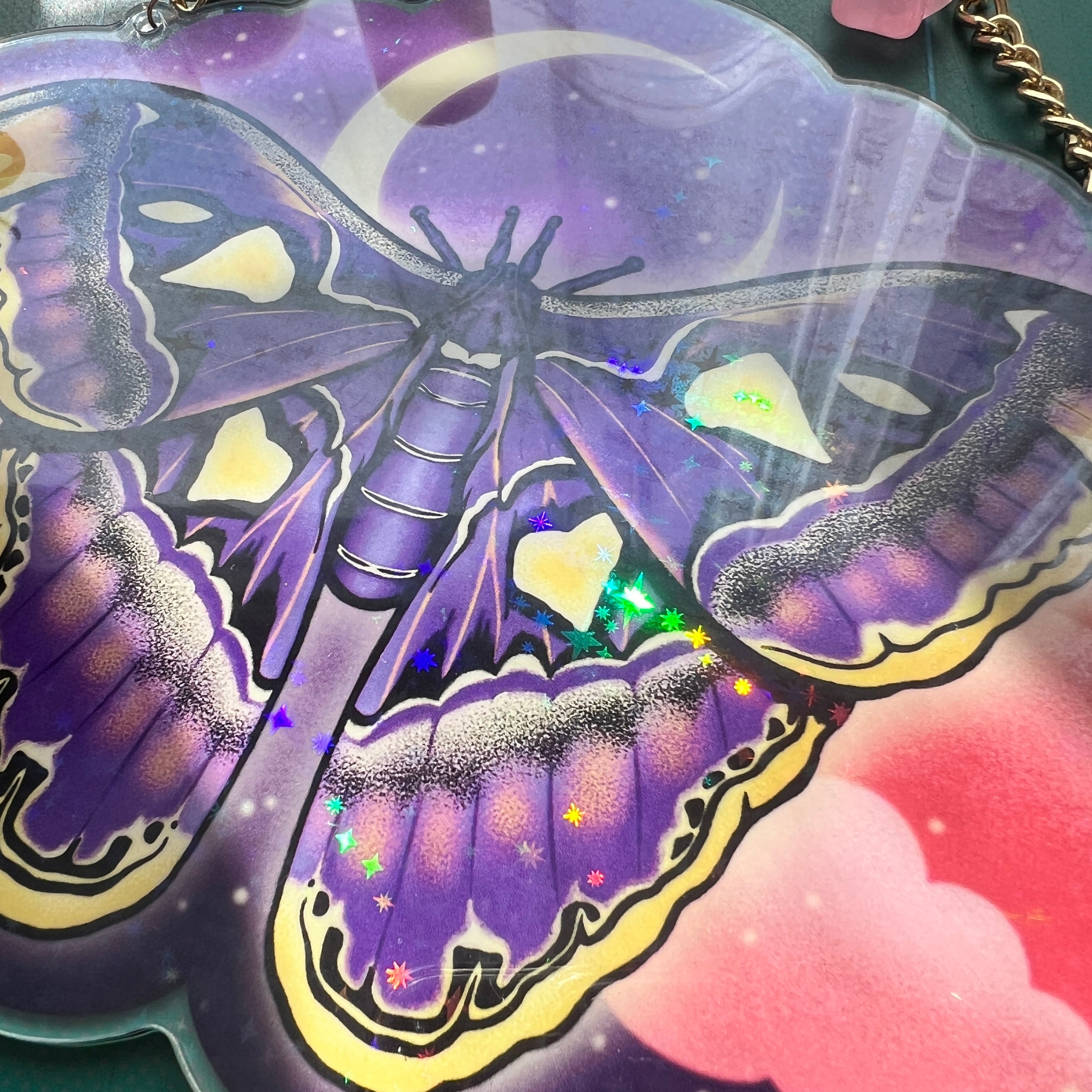 Purple Atlas Moth Acrylic Plaquette