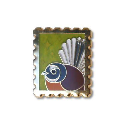Par Avian II • Pīwakawaka Stamp Enamel Pin