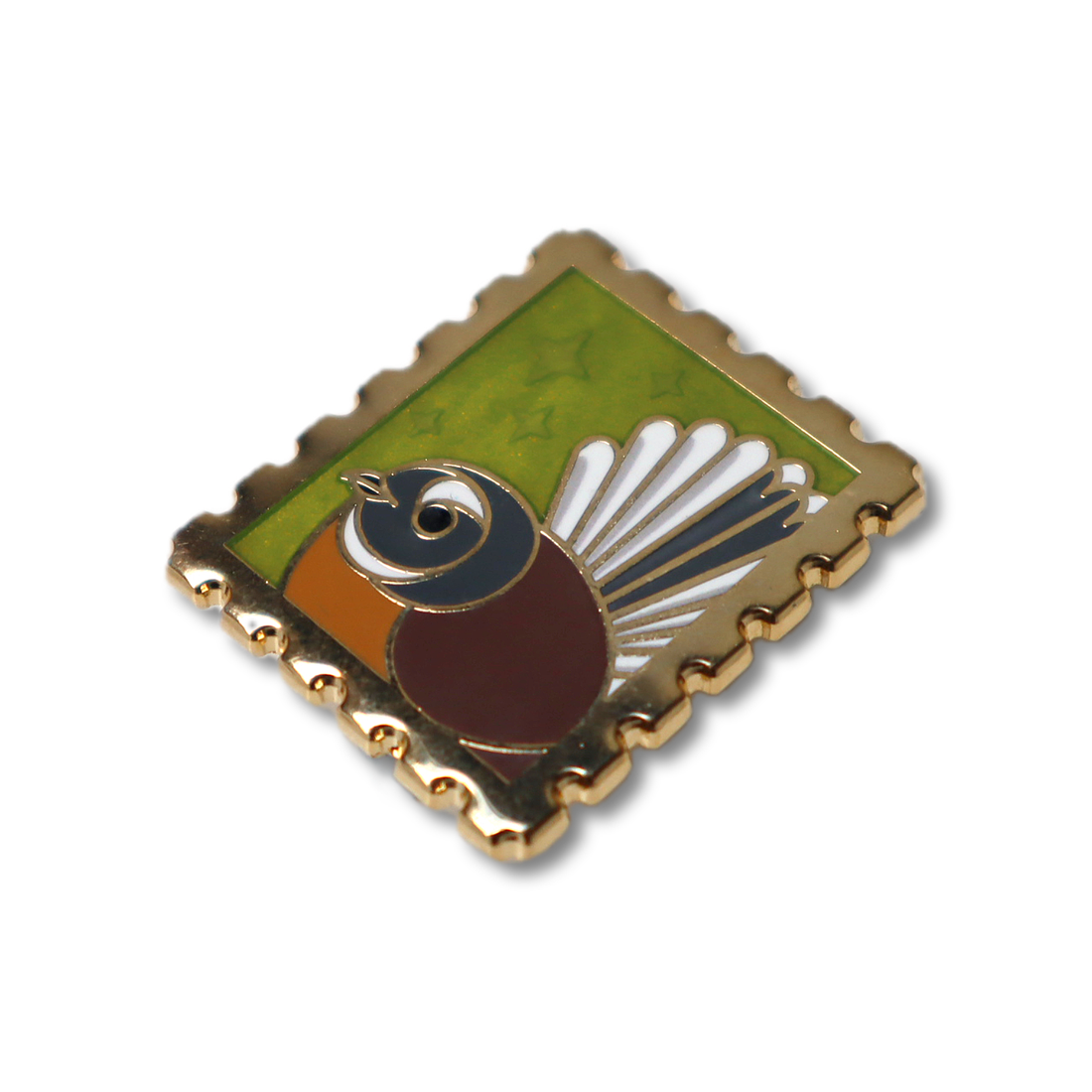 Par Avian II • Pīwakawaka Stamp Enamel Pin