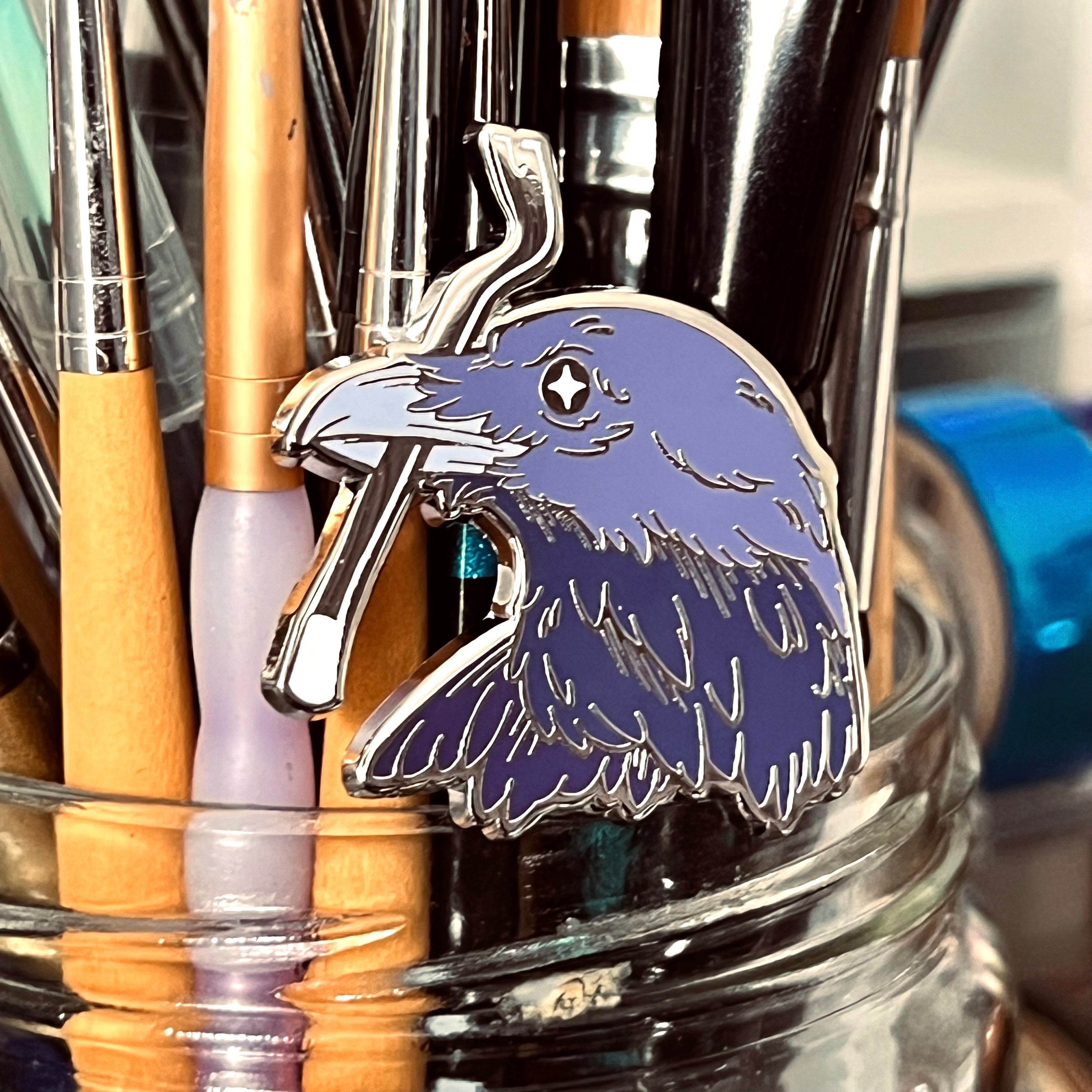 Crow With A Crowbar Pin
