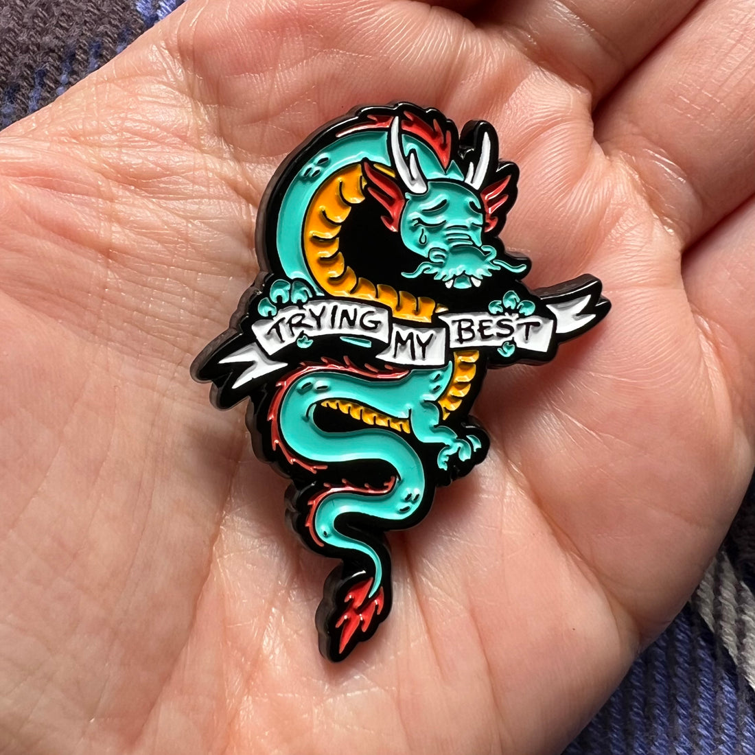 Trying My Best Dragon Pin
