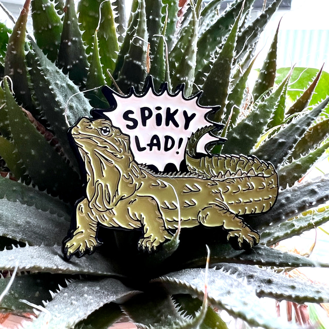 Spiky Lad Tuatara Pin