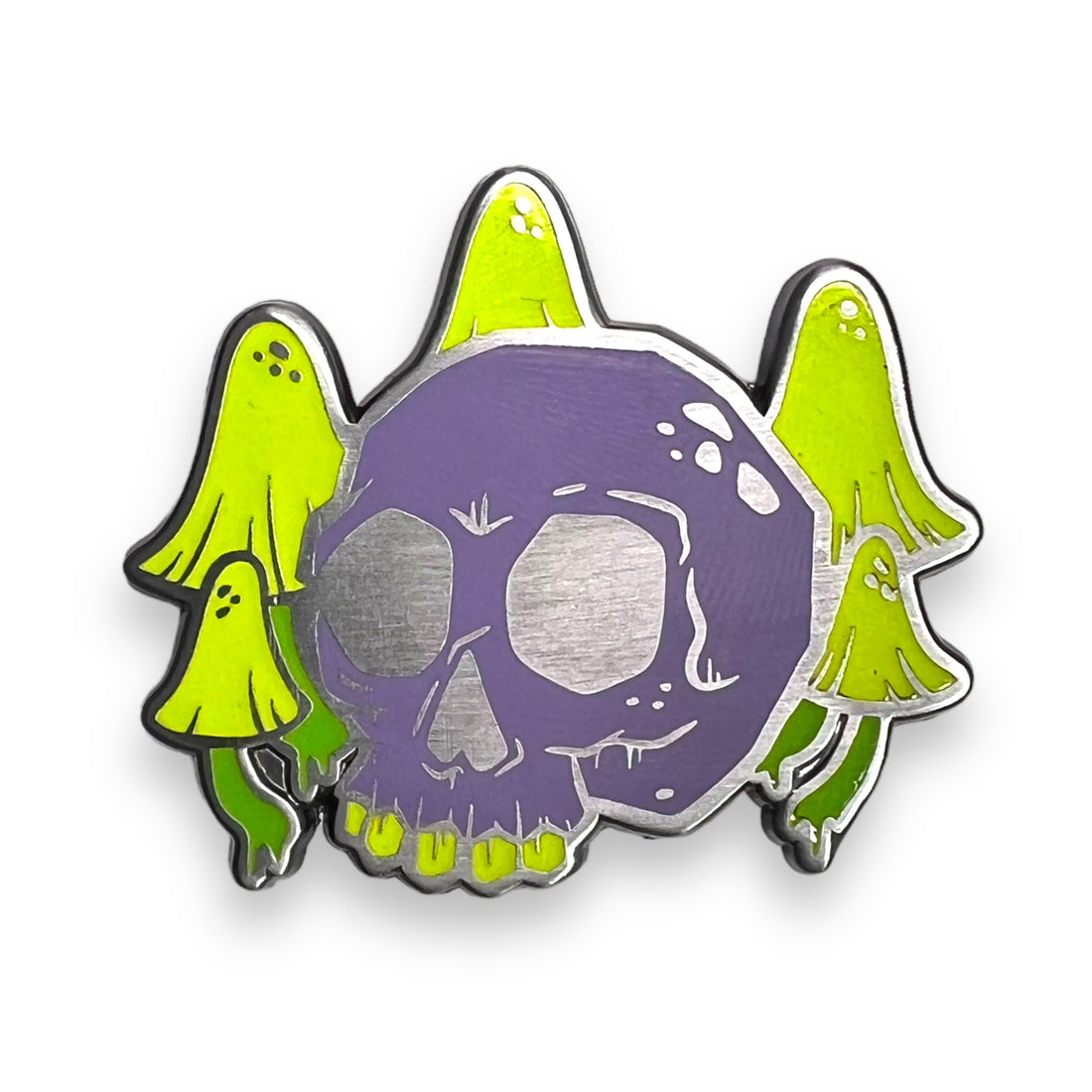 Glow-in-the-Dark Fungi Skull Pin