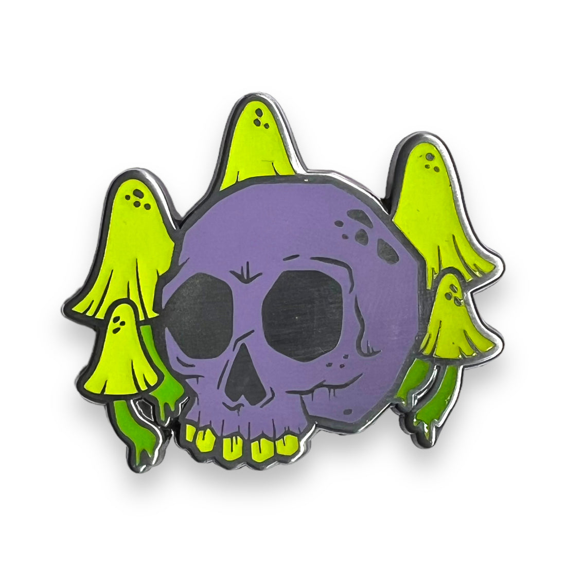 Glow-in-the-Dark Fungi Skull Pin