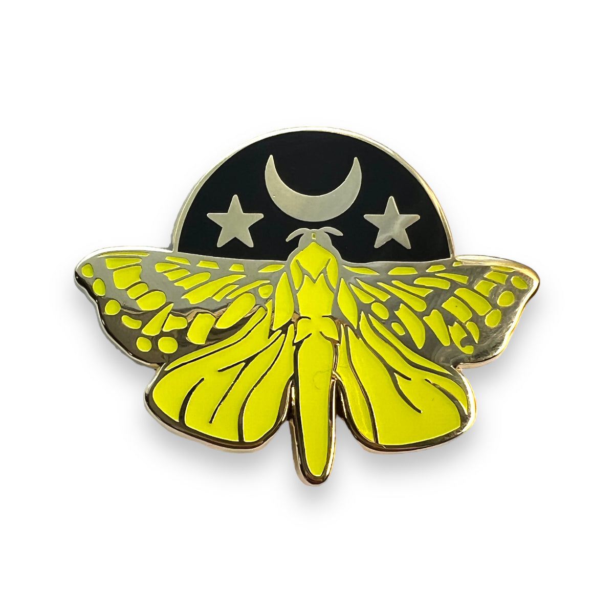 Glow-in-the-Dark Pūriri Moth Enamel Brooch