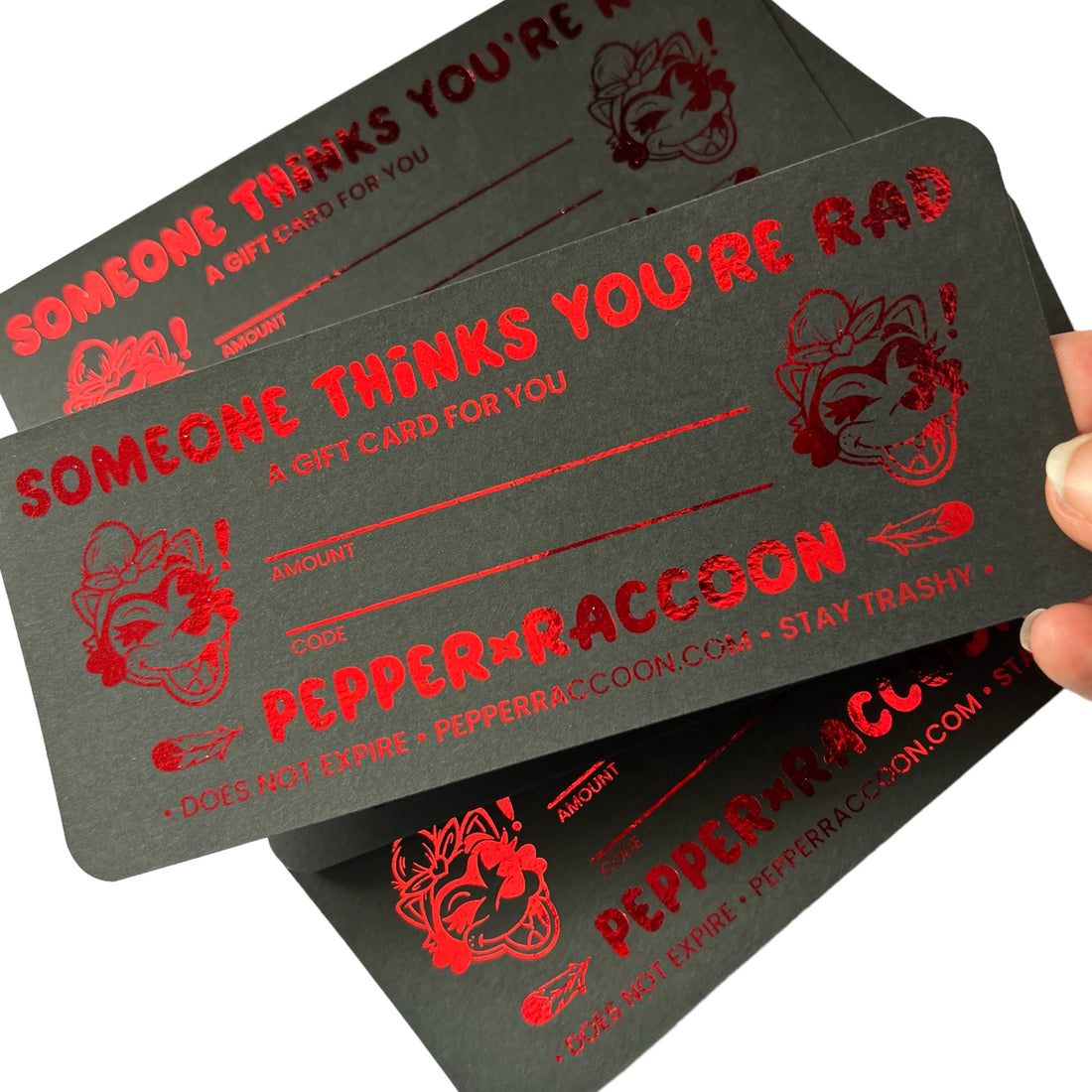 Pepper Raccoon PHYSICAL Gift Card
