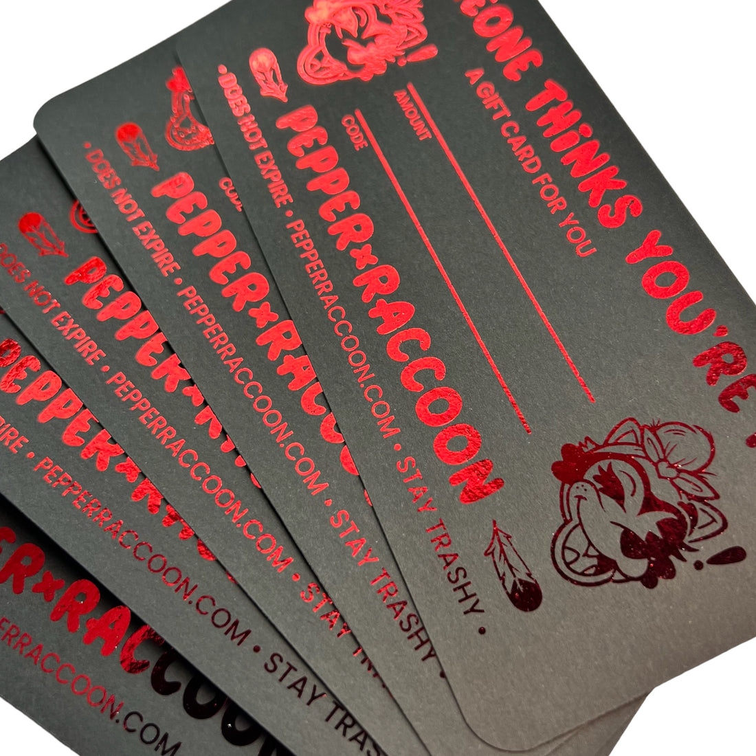 Pepper Raccoon PHYSICAL Gift Card