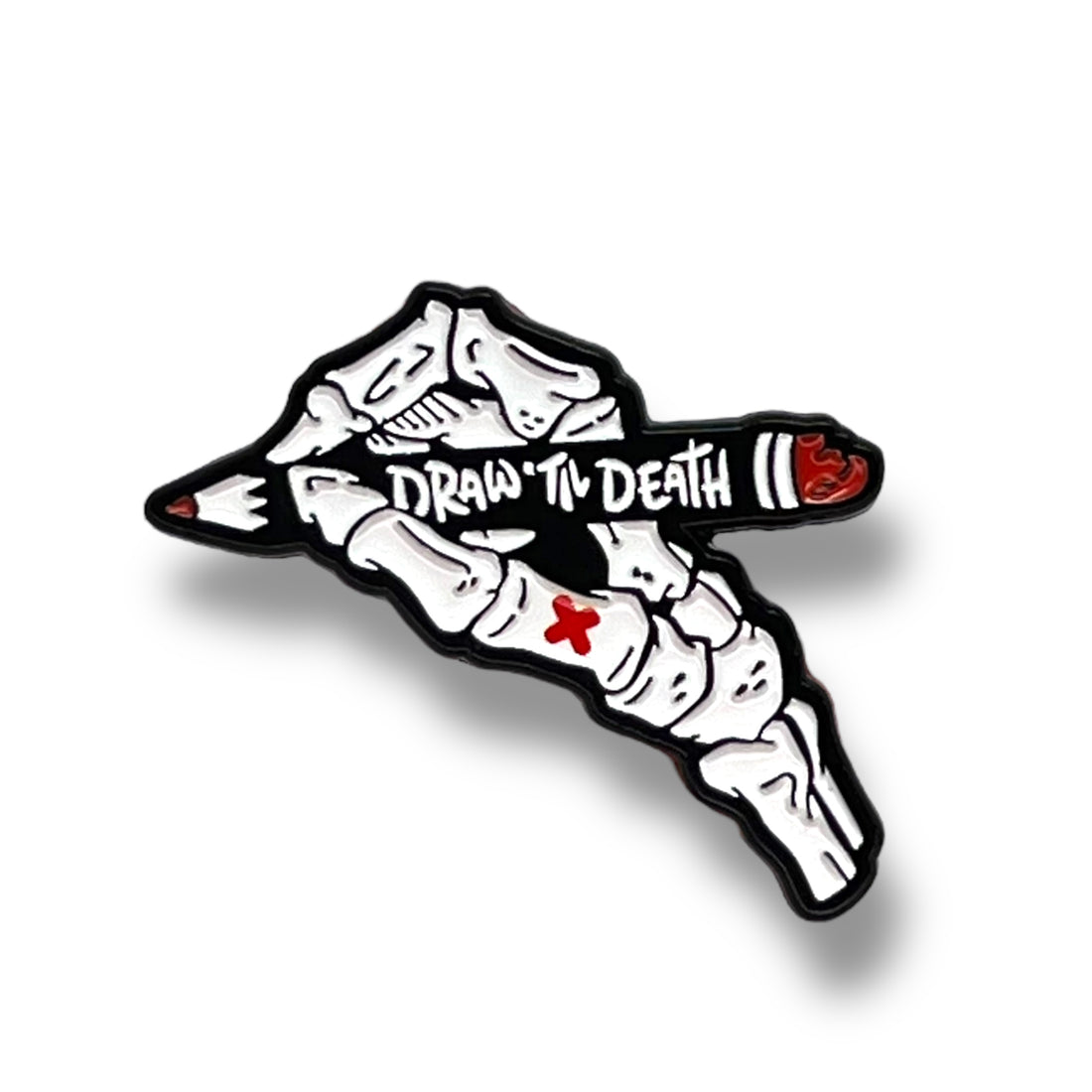 Draw ‘Til Death Skeleton Hand Pin