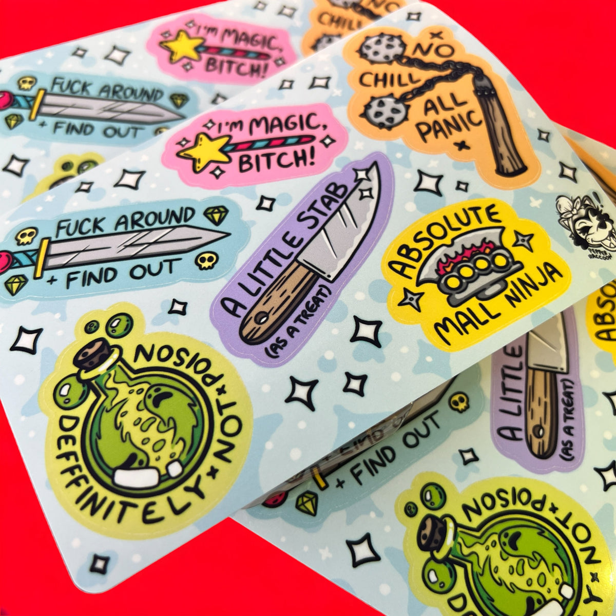 Absolute Free Sticker Absolute Weapons Sticker Sheet – Pepper Raccoon