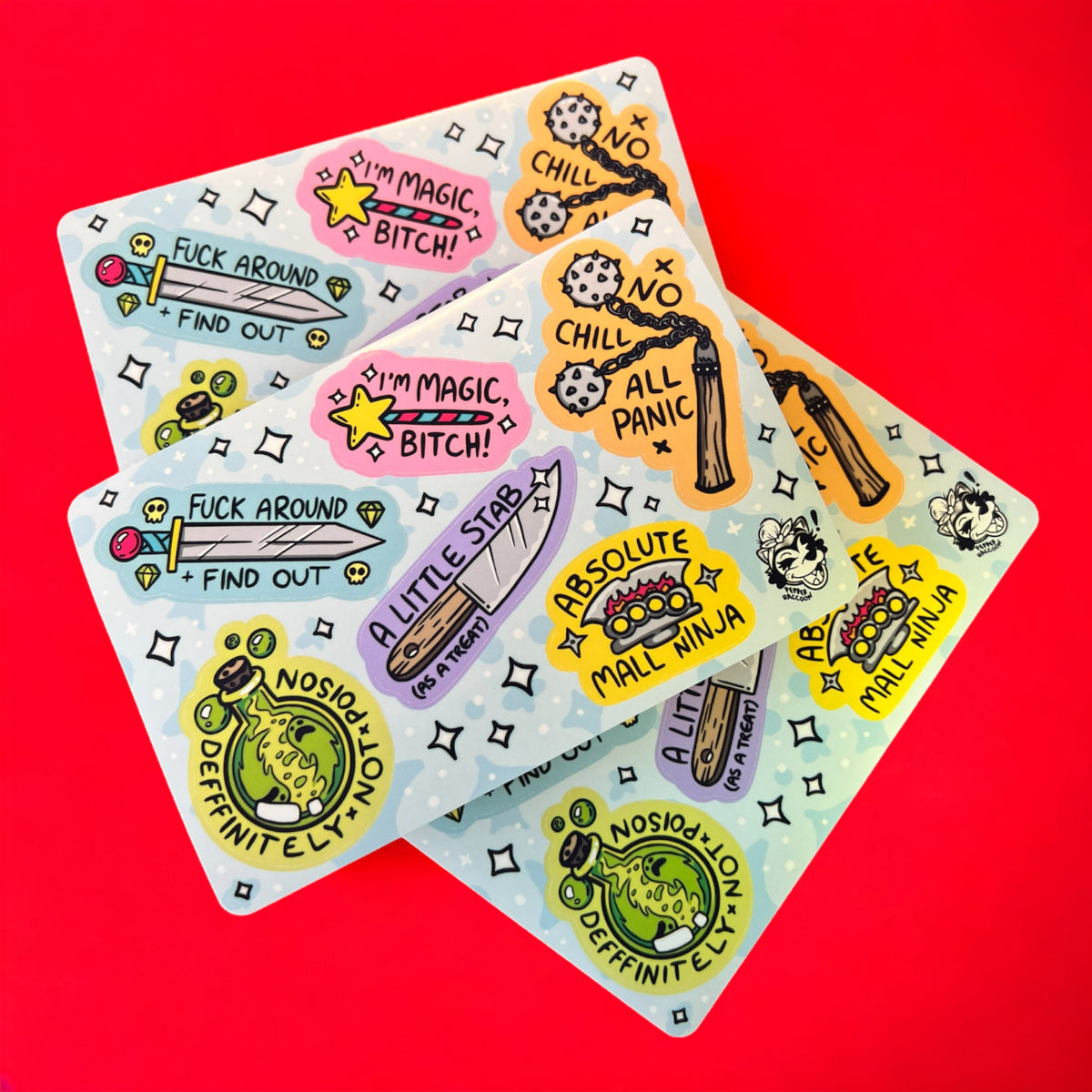 Absolute Free Sticker Absolute Weapons Sticker Sheet – Pepper Raccoon
