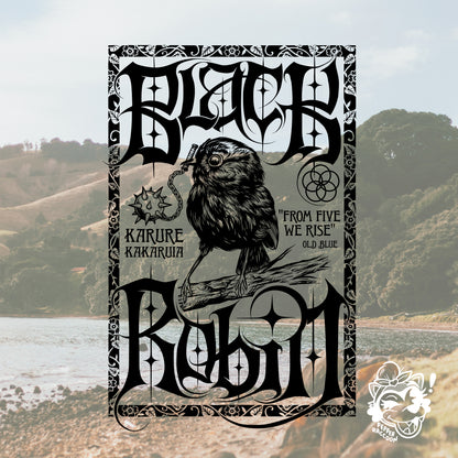 PRE-ORDER Black Robin T-Shirt • Bird Of The Year • Karure/Kakaruia