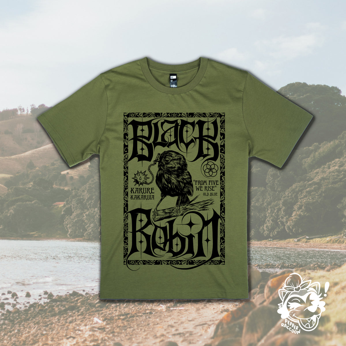 PRE-ORDER Black Robin T-Shirt • Bird Of The Year • Karure/Kakaruia