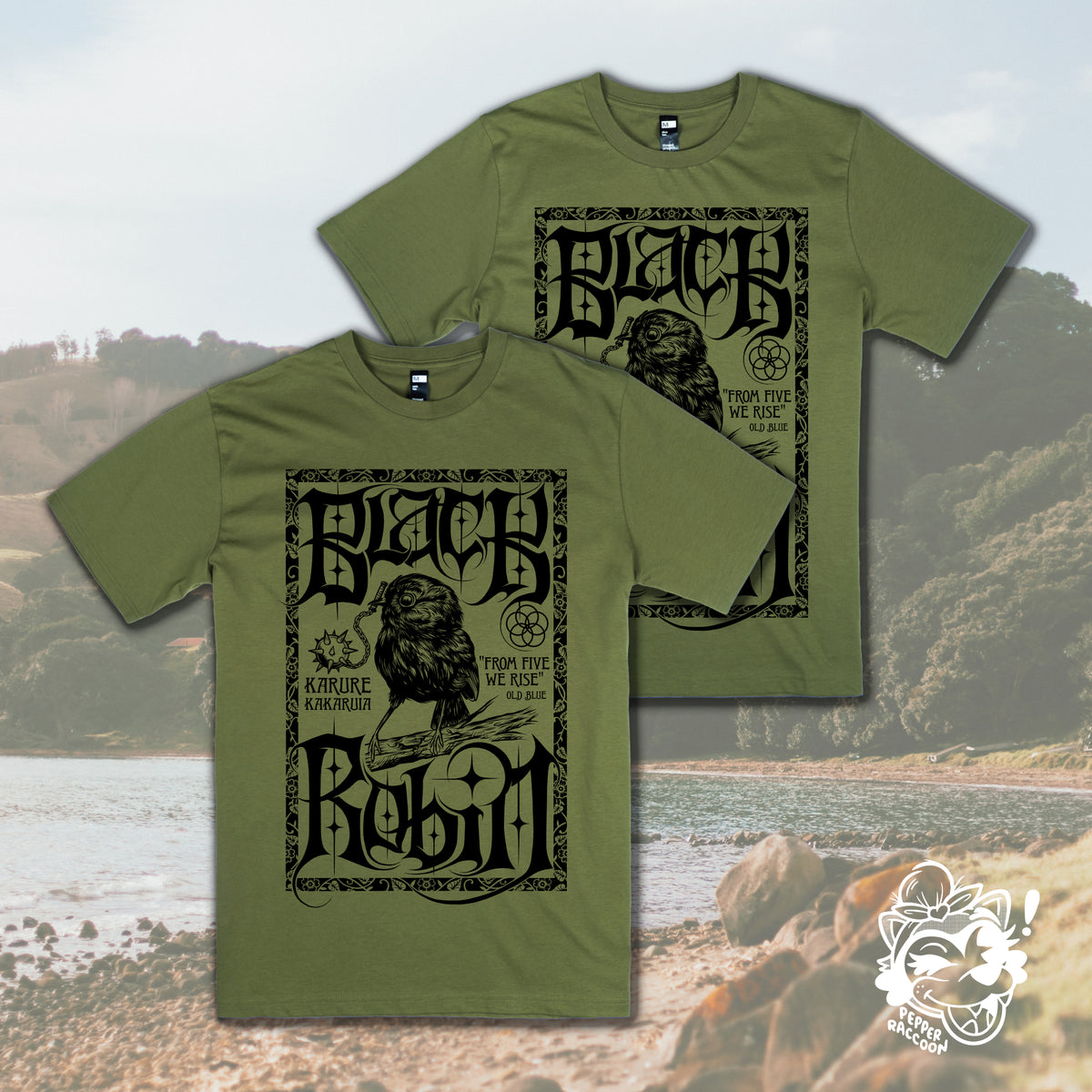 PRE-ORDER Black Robin T-Shirt • Bird Of The Year • Karure/Kakaruia