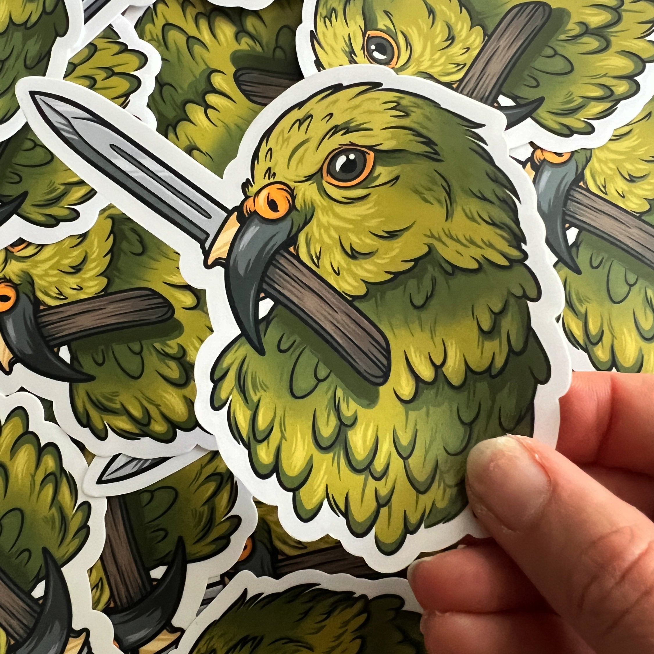 Crime Birds • Kea With Knife Sticker