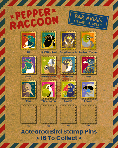 Par Avian III • Kiwi Stamp Enamel Pin