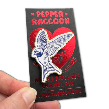 Porcelain-Style Welcome Swallow Pin