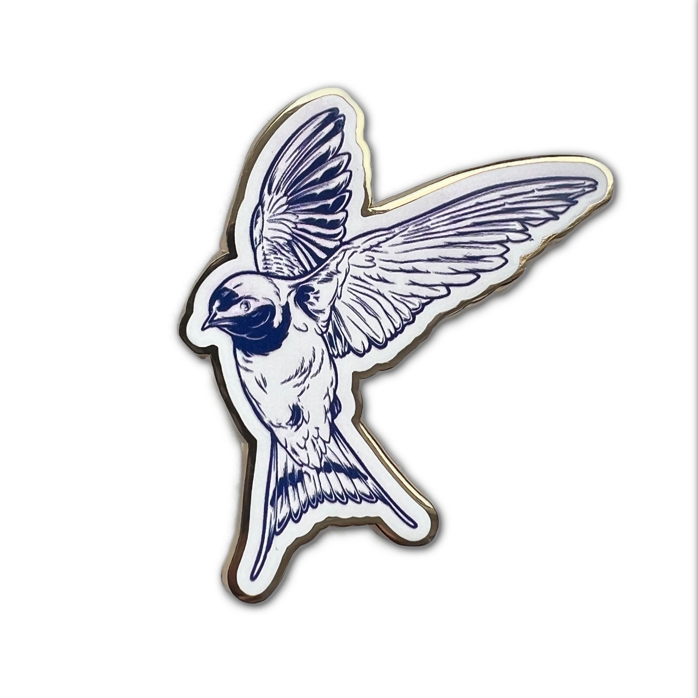 Porcelain-Style Welcome Swallow Pin