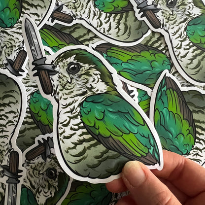Crime Birds • Shining Cuckoo With Knife Sticker