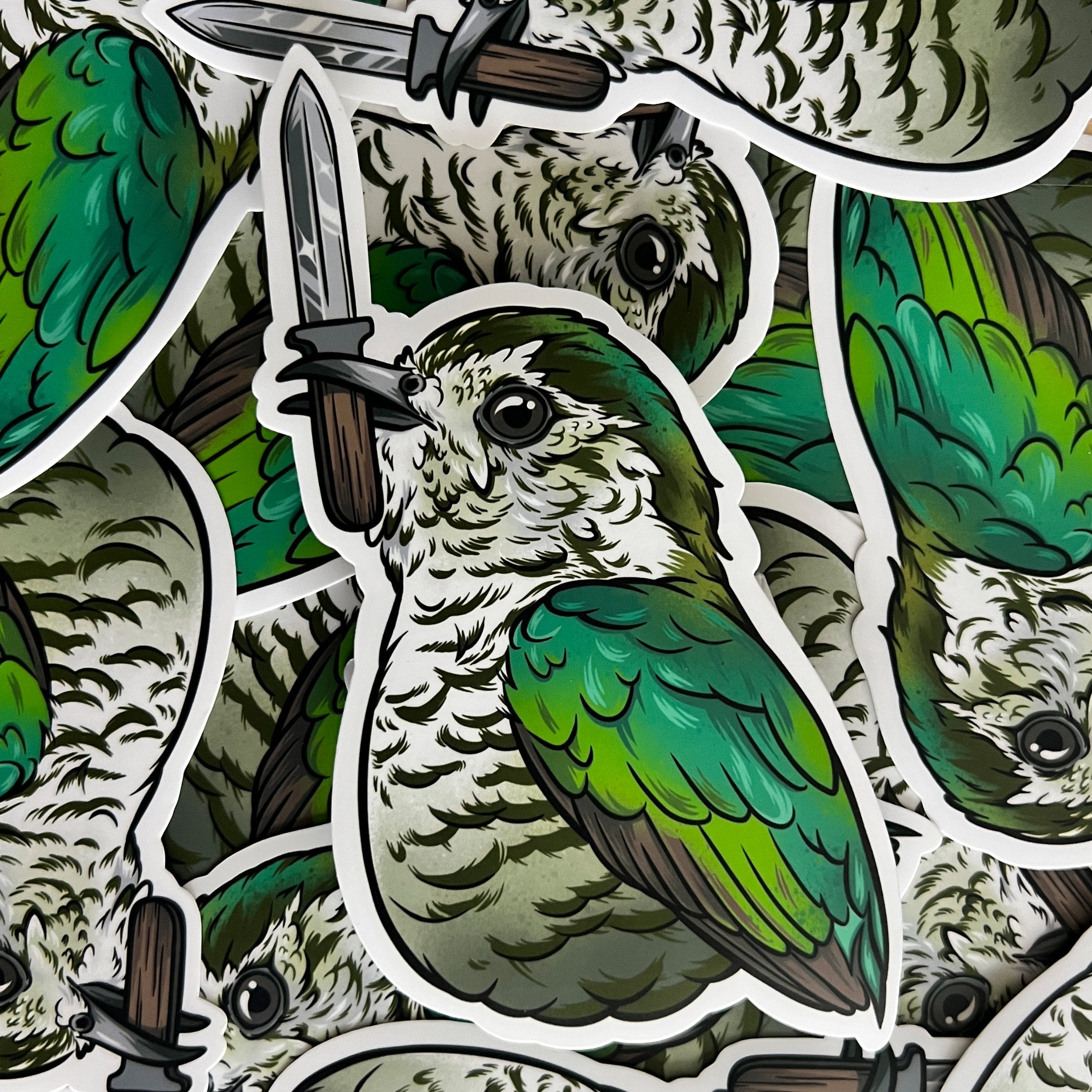 Crime Birds • Shining Cuckoo With Knife Sticker