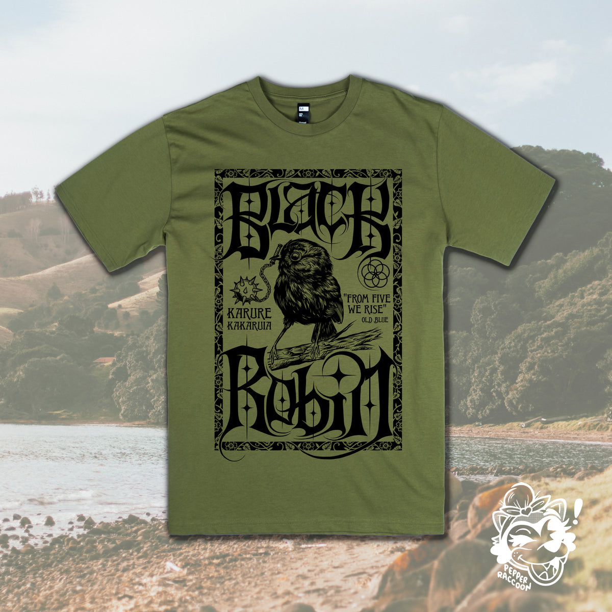 PRE-ORDER Black Robin T-Shirt • Bird Of The Year • Karure/Kakaruia