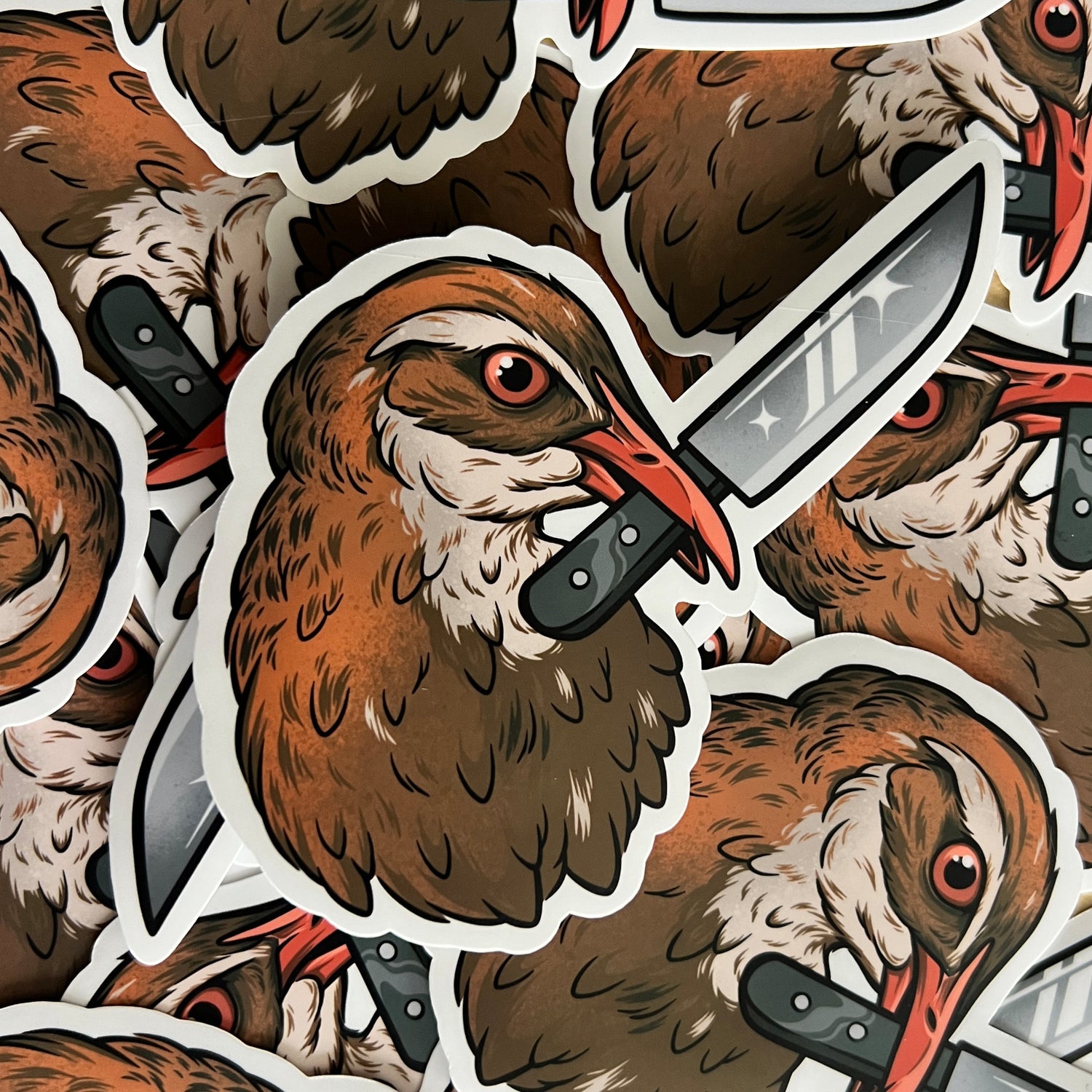Crime Birds • Weka With Knife Sticker