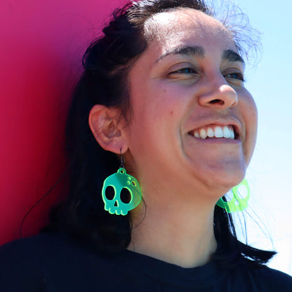 Spooky Skull Acrylic Earrings
