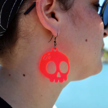 Spooky Skull Acrylic Earrings
