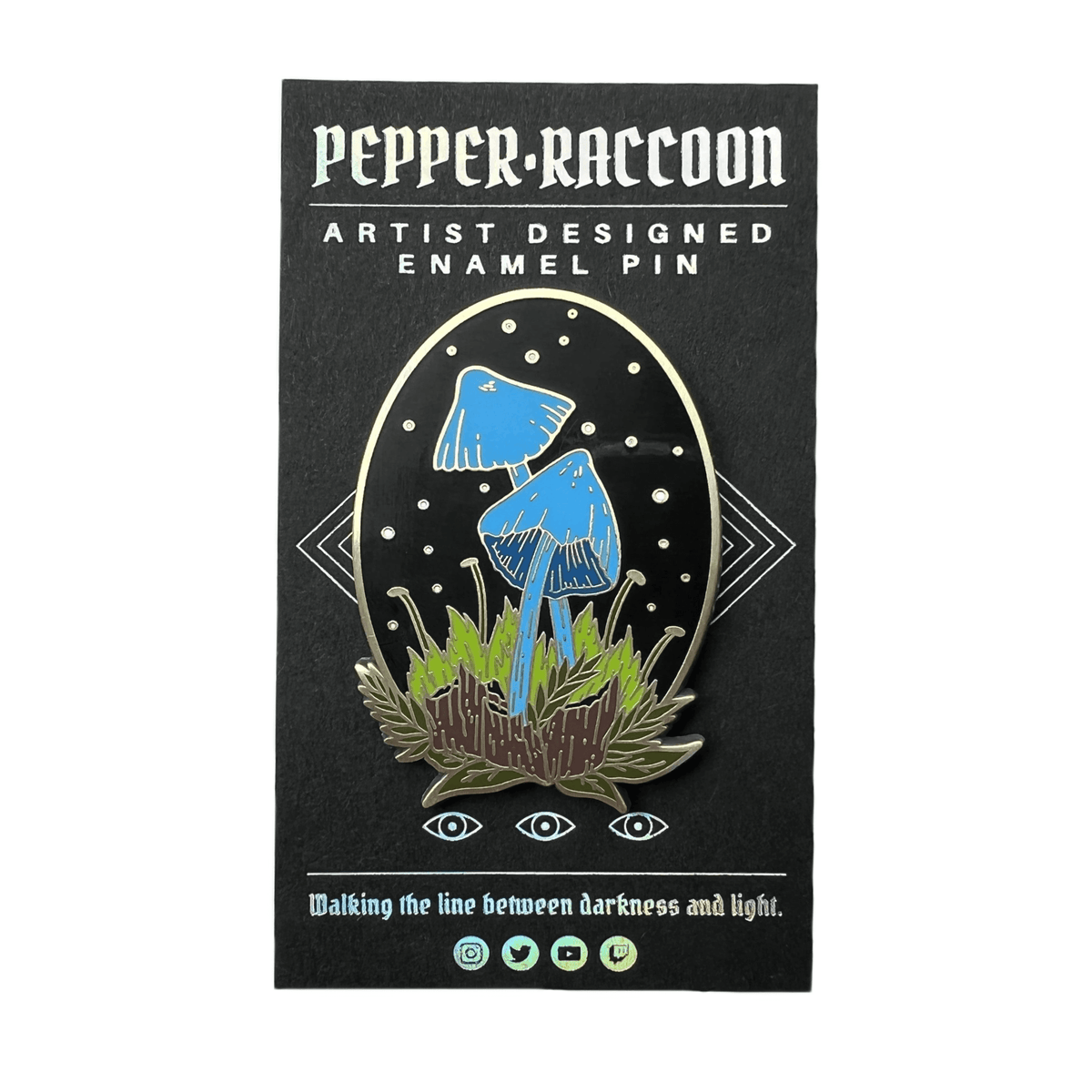 Werewere-Kokako Blue Mushroom Enamel Pin