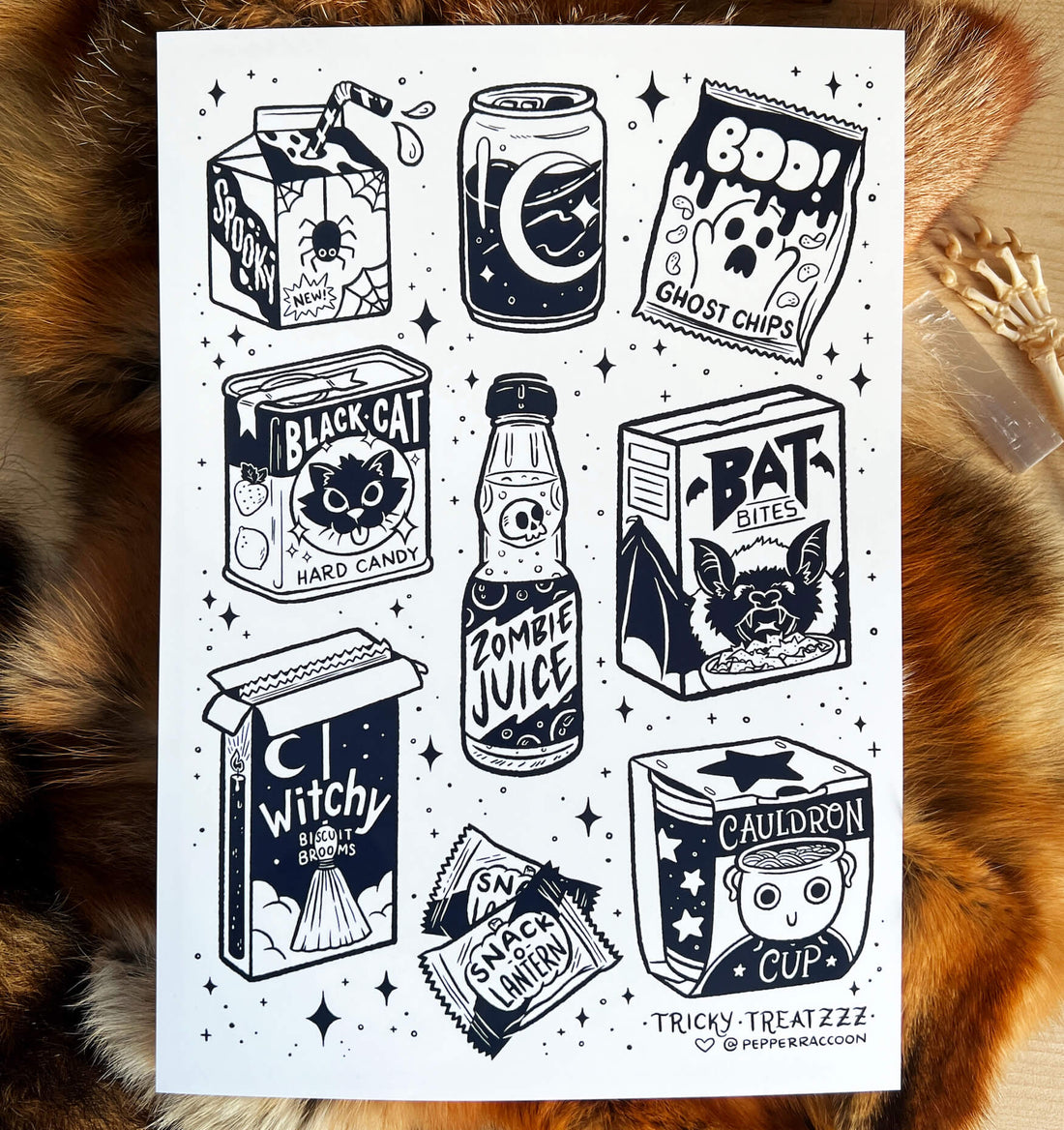 Tricky Treatzzz Tattoo Flash A4 Art Print