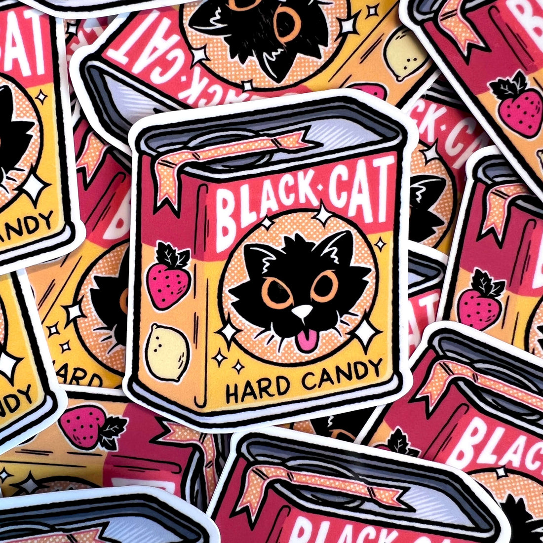 Black Cat Hard Candy Sticker