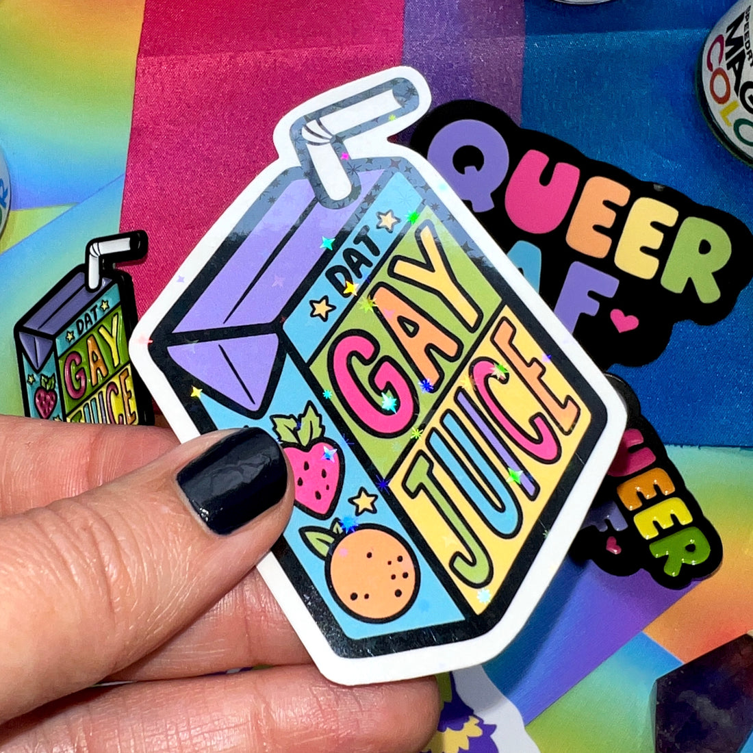 Dat Gay Juice Holo Sparkle Sticker