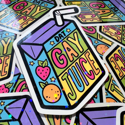 Dat Gay Juice Holo Sparkle Sticker