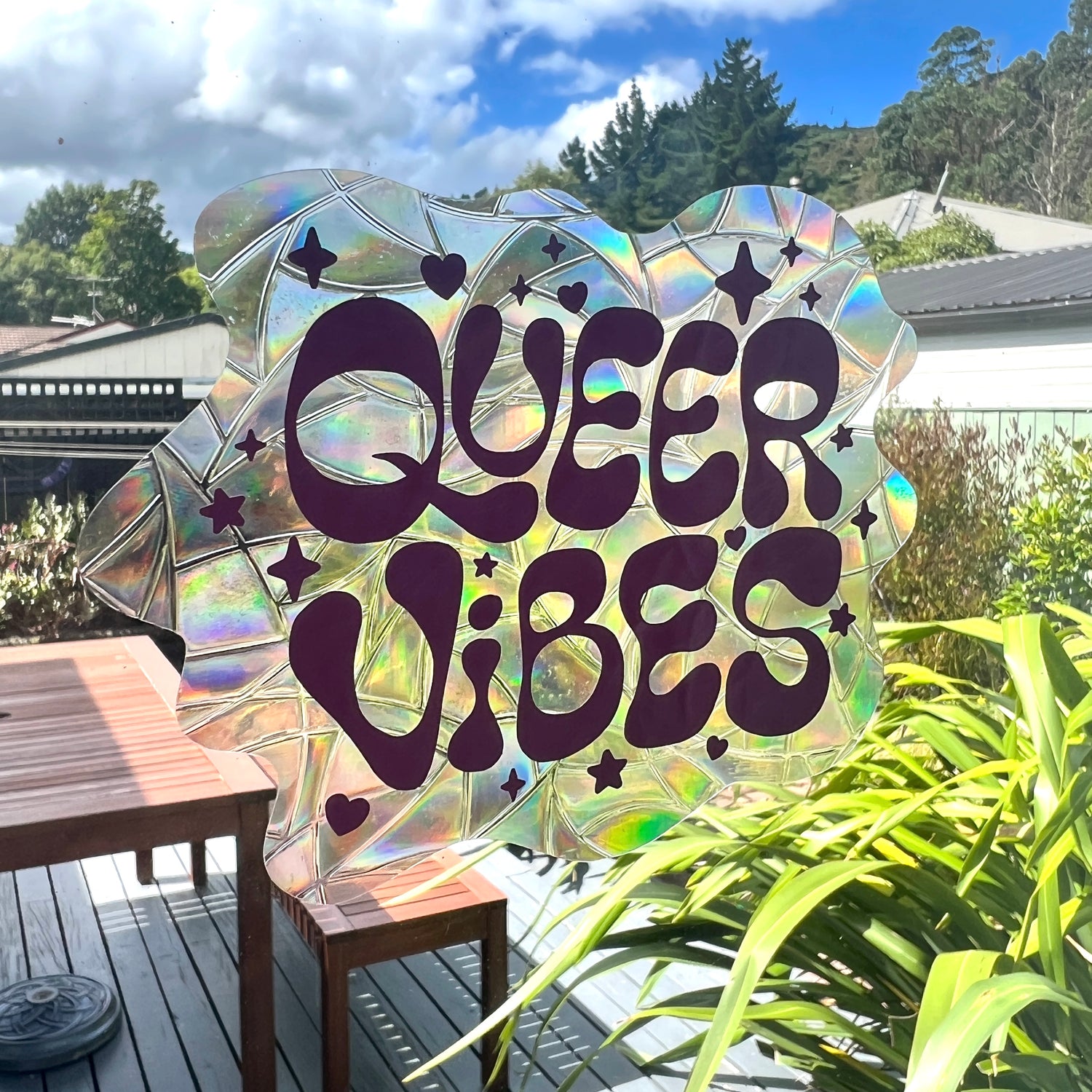 Queer Vibes Rainbow Suncatcher